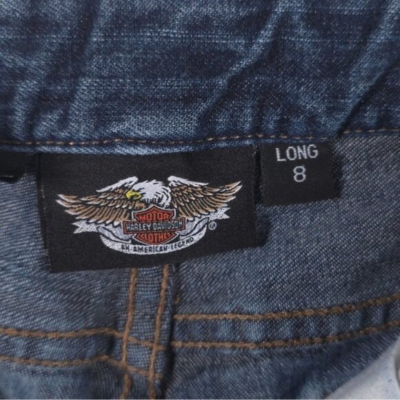 Harley Davidson Semi‎ Flare Straight Mid Rise Jeans Size 8 Long - Picture 6 of 14